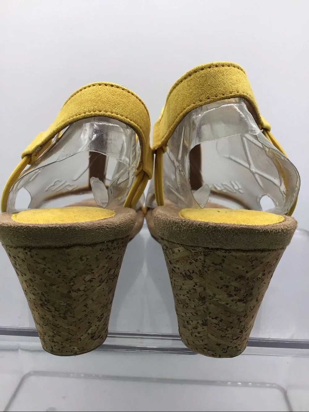 Style & Co Mulan Yellow Strap Cork Wedge Sandal